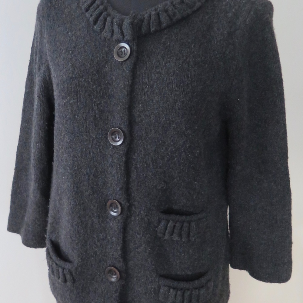 J.Crew Thick Cashmere Cardigan Jacket Heather Grey Sweater